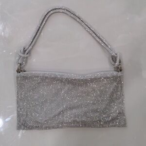 Silver bling purse